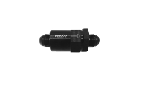 Compact Fuel Filter, Black with AN8 male Fittings - 30 Micron OBPCFF-AN8