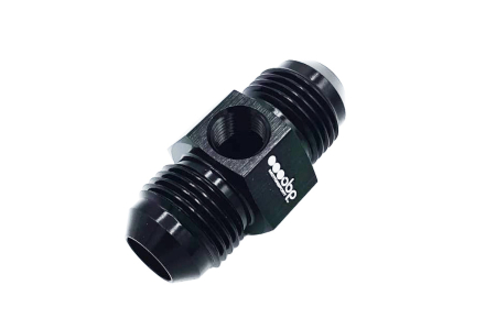 AN8 Male Adaptor W/ 1/8NPT Port - BLACK OBP-8-1/8PORT