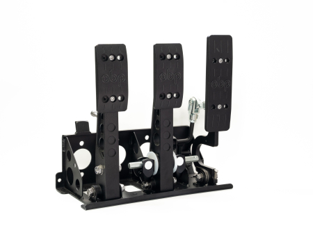 OBP Pro Race V2 Floor Mounted Bulkhead Fit 3 Pedal System - BLACK OBP0002PR-B