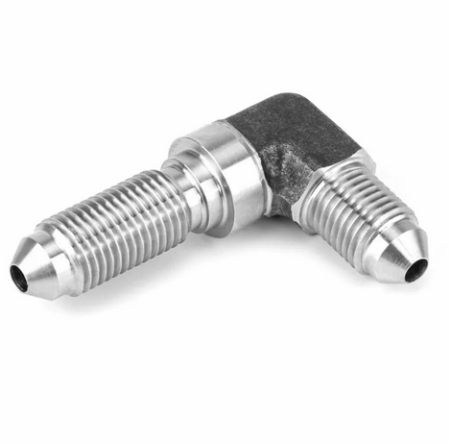 M10x1 Bulkhead Adaptor - 90? - Stainless Steel OBP-M10-A-90