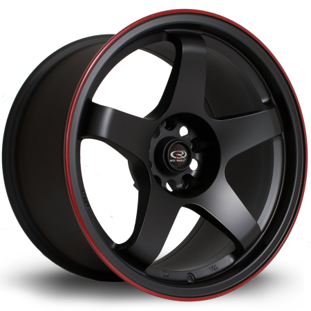 Rota GTR 17x9.5&quot; 5x114.3 ET30 FBlackRLip wheels P45R9517D1P30PCFBR0730