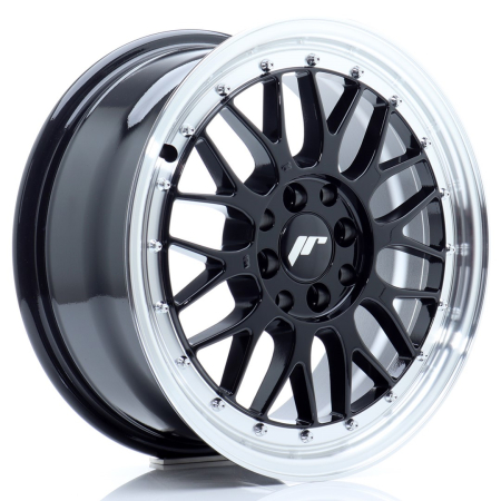 JR Wheels JR23 16x7 ET40 4x100/114,3 Gloss Black w/Machined Lip JR23167044067GB