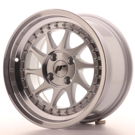 JR Wheels JR26 15x8 ET5 4x100 Silver Machined Face JR2615804H0567SM