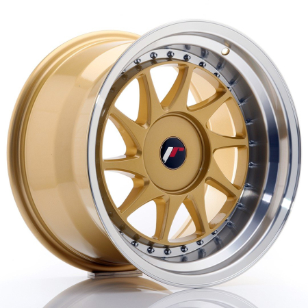 JR Wheels JR26 17x10 ET20-25 BLANK Gold w/Machined Lip JR261710XX2074GDL