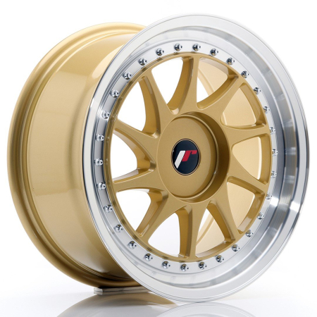 JR Wheels JR26 17x8 ET20-35 BLANK Gold w/Machined Lip JR261780XX2074GDL