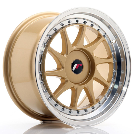 JR Wheels JR26 17x9 ET20-35 BLANK Gold w/Machined Lip JR261790XX2074GDL