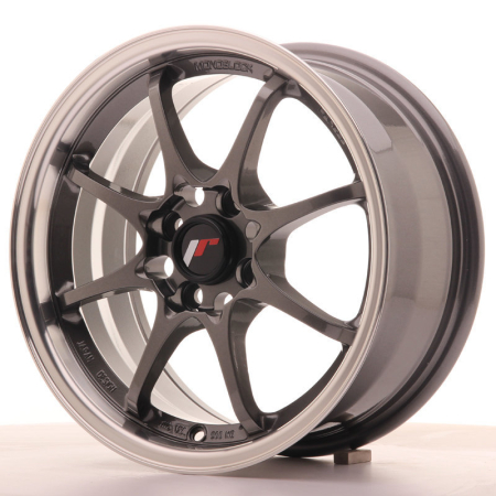 JR Wheels JR5 15x7 ET35 4x100 Gun Metal w/Machined Lip JR515704H3573GM