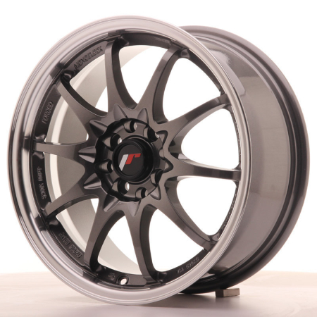 JR Wheels JR5 16x7 ET30 4x100/108 Gun Metal w/Machined Lip JR5167143073GM