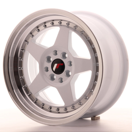 JR Wheels JR6 16x8 ET25 4x100/108 White w/Machined Lip JR6168142567WL