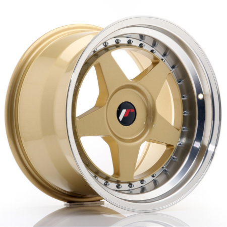 JR Wheels JR6 17x10 ET20 BLANK Gold w/Machined Lip JR61710XX2074GDL