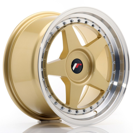 JR Wheels JR6 17x9 ET20-35 BLANK Gold w/Machined Lip JR61790XX2074GDL