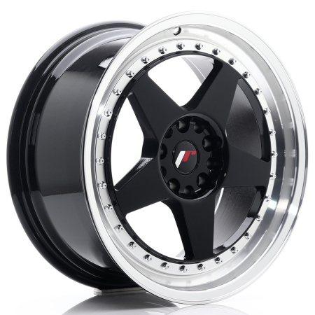 JR Wheels JR6 18x8,5 ET22 5x114,3/120 Glossy Black w/Machined Lip JR61885MG2274GBL