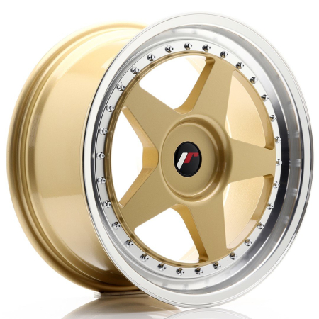 JR Wheels JR6 18x8,5 ET20-40 BLANK Gold w/Machined Lip JR61885XX2074GDL