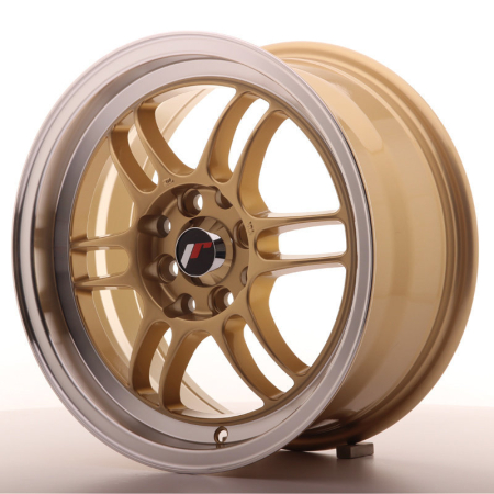 JR Wheels JR7 15x7 ET38 4x100/114 Gold w/Machined Lip JR7157043873GD