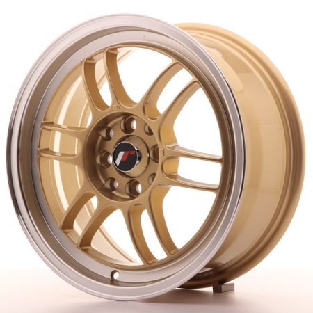 JR Wheels JR7 16x7 ET38 4x100/114 Gold w/Machined Lip JR7167043873GD