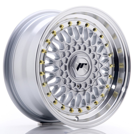 JR Wheels JR9 15x7 ET20 BLANK Silver w/Machined Lip JR91570XX2074S