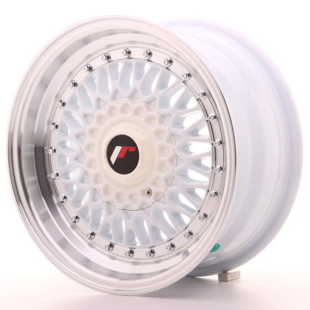 JR Wheels JR9 15x7 ET20 4x100/108 White w/Machined Lip JR9157142074W