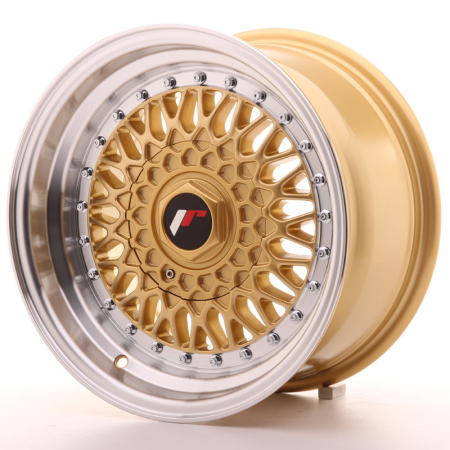 JR Wheels JR9 15x8 ET15 4x100/114 Gold w/Machined Lip JR9158041574GD