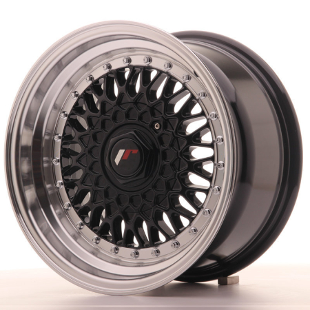 JR Wheels JR9 15x8 ET20 4x100/108 Gloss Black w/Machined Lip JR9158142074GB