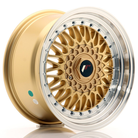 JR Wheels JR9 16x8 ET25 BLANK Gold w/Machined Lip JR91680XX2574GD