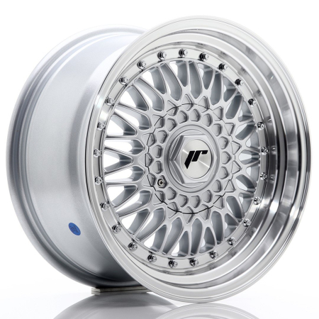 JR Wheels JR9 16x8 ET25 4x100/108 Silver w/Machined Lip+Silver Rivets JR9168142574SS