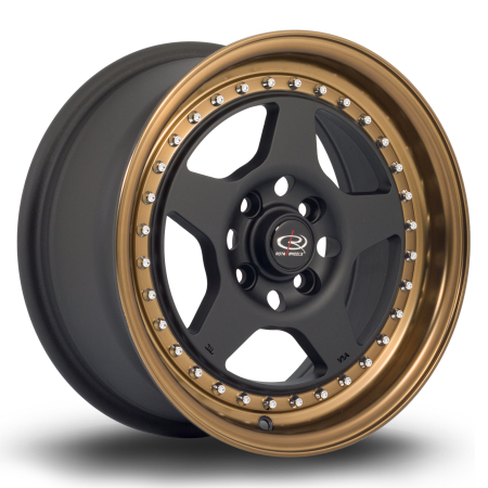 Rota Kyusha 15x7&quot; 4x100 ET38 FBlackSBronzeLip wheels KYUS7015C1P38PCFBZ0671