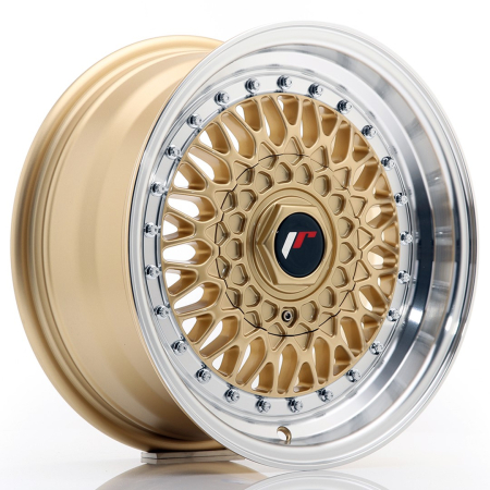 JR Wheels JR9 15x7 ET20 4x100/108 Gold w/Machined Lip JR9157142074GD