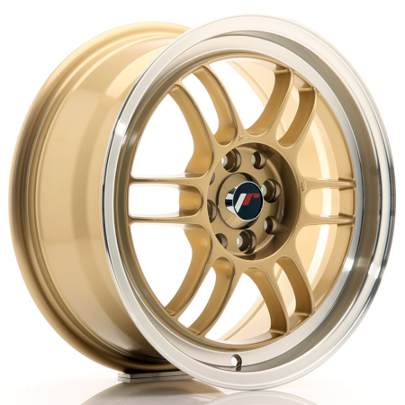 JR Wheels JR7 16x7 ET38 4x100/114 Gold w/Machined Lip JR7167043873GD