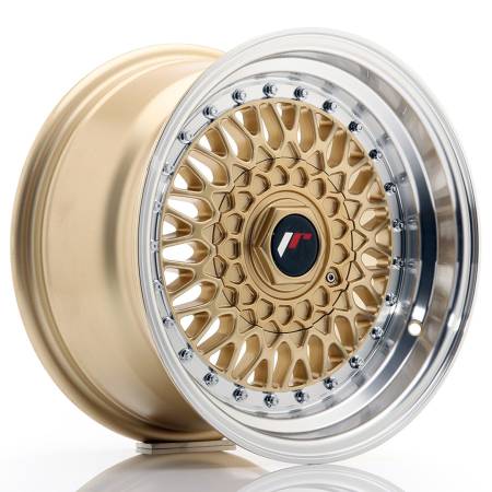 JR Wheels JR9 15x8 ET20 BLANK Gold w/Machined Lip JR91580XX2074GD