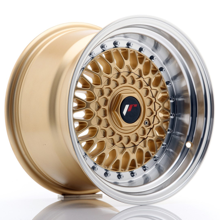 JR Wheels JR9 15x9 ET10 4x100/108 Gold w/Machined Lip JR9159141074GD