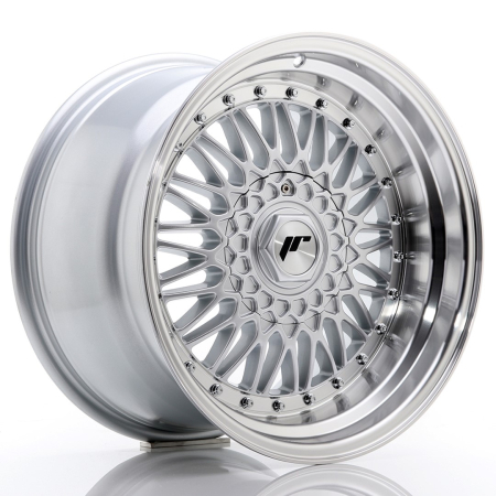 JR Wheels JR9 17x10 ET20 5x112/120 Silver w/Machined Lip+Silver Rivets JR9171092074SS