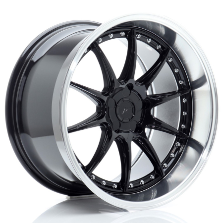 JR Wheels JR41 19x11 ET12-25 5H BLANK Glossy Black w/Machined Lip JR4119115X1272GBL