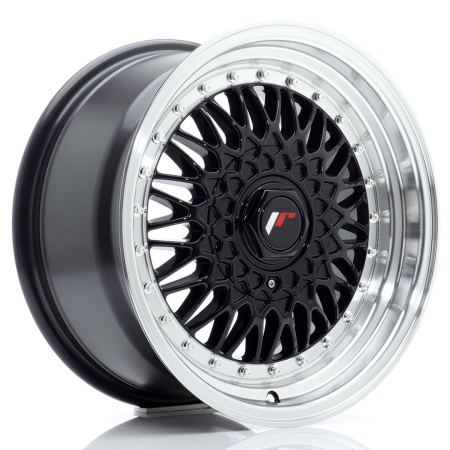 JR Wheels JR9 16x8 ET25 BLANK Gloss Black w/Machined Lip JR91680XX2567GB